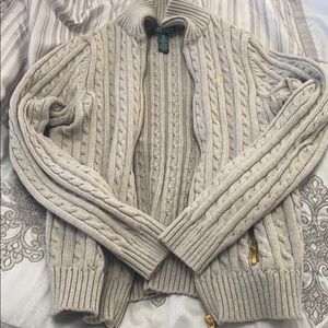 Polo Ralph Lauren Zip Sweater Grey with Zip pocket